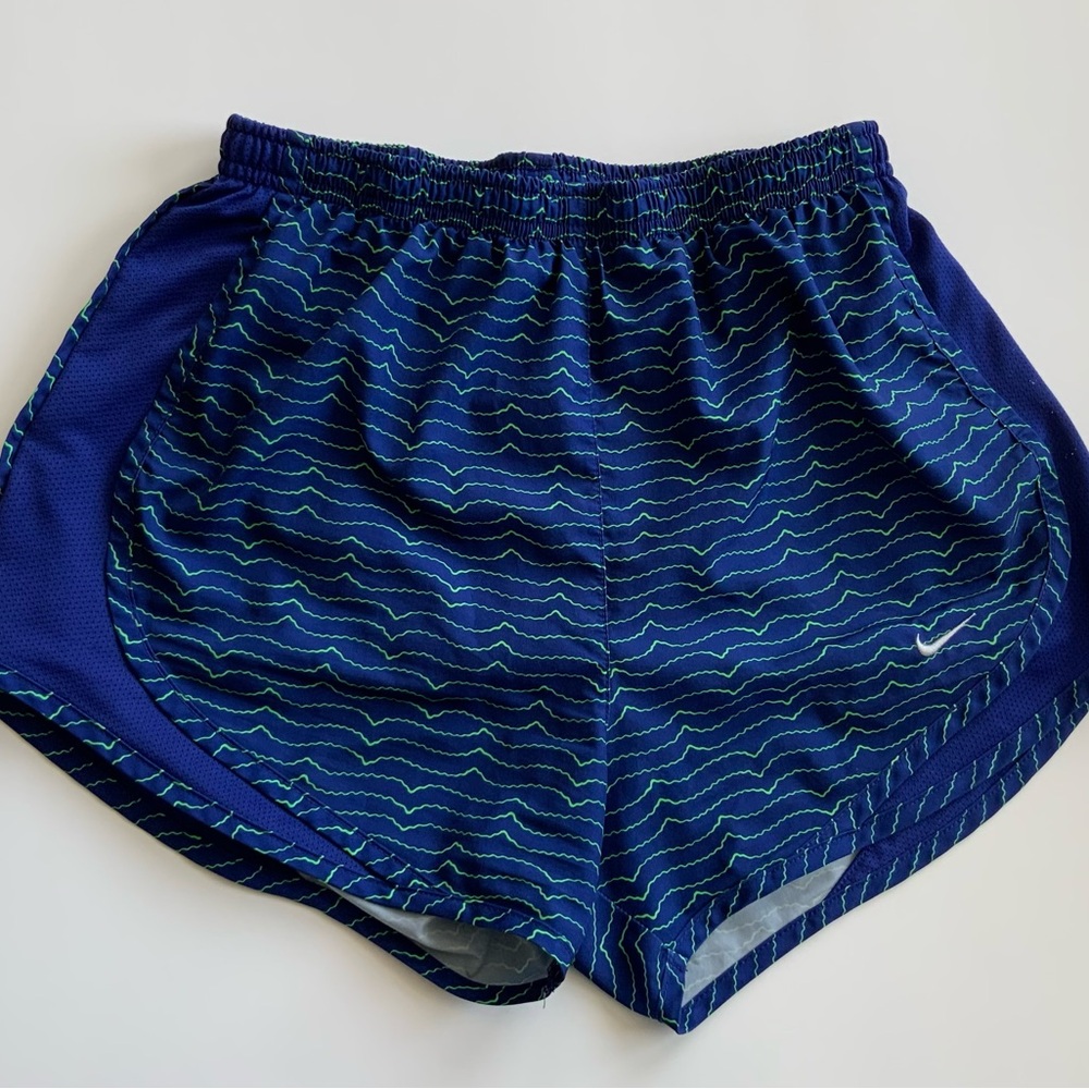 Nike Womens Dri-fit Activewear Running Shorts Sz XS Lined, Key Pocket Blue Green - Picture 3 of 13